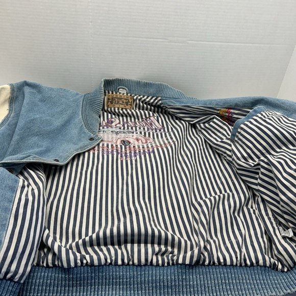 Vtg Bonneville Flats Racing Hot Salt Wendover Denim Jacket Varsity Size XL - Picture 15 of 16